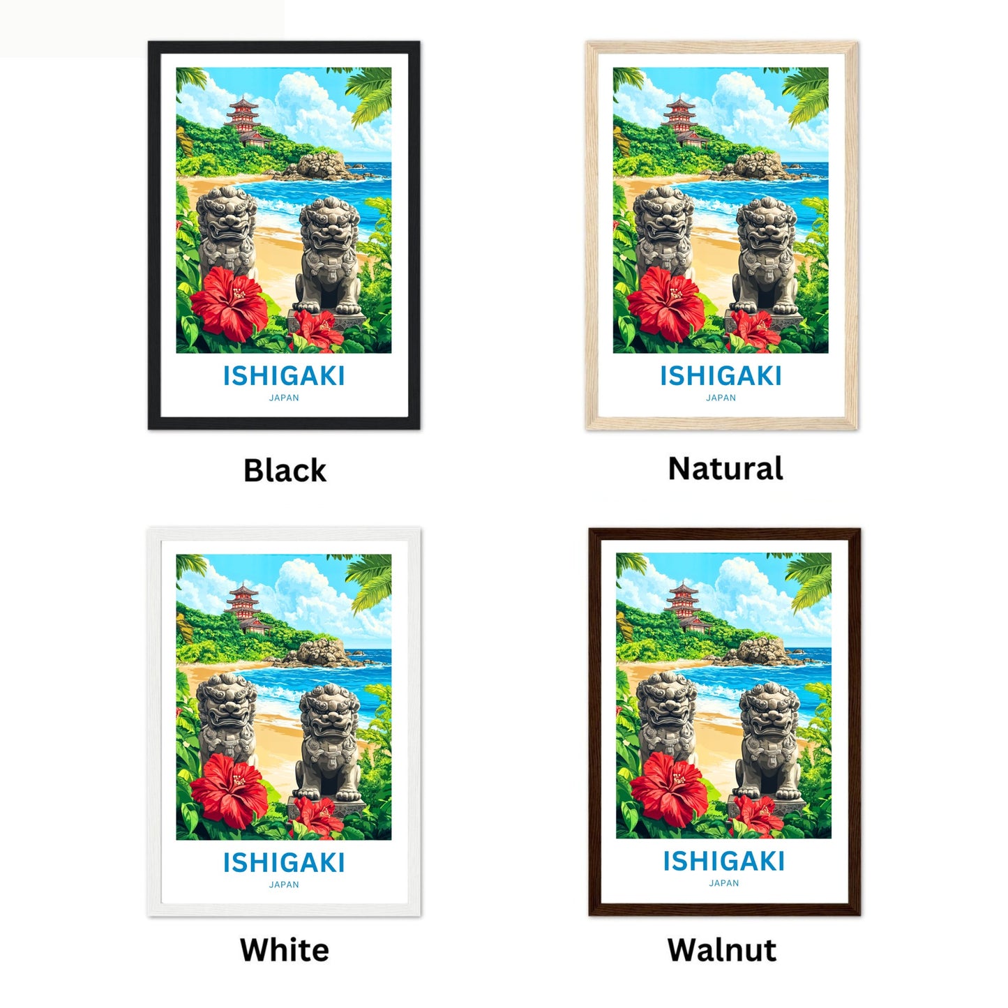 Ishigaki Travel Poster - Shisa Spirits Island