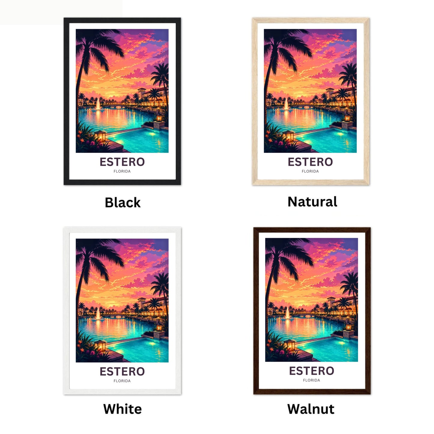 Estero, Florida Travel Poster - Captivating Sky