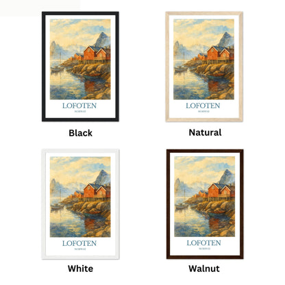 Lofoten, Watercolor design poster, Norway Print, Lofoten Wall Art