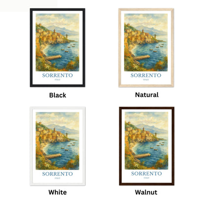 Sorrento, Watercolor design poster, Italy Print, Sorrento Wall Art