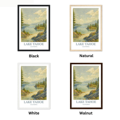 Lake Tahoe, Watercolor design poster, California Print, Lake Tahoe Wall Art