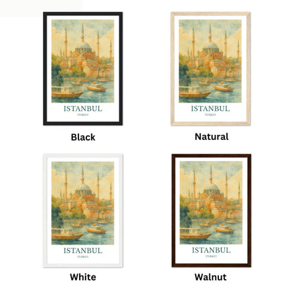 Istanbul, Watercolor design poster, Turkey Print, Istanbul Wall Art