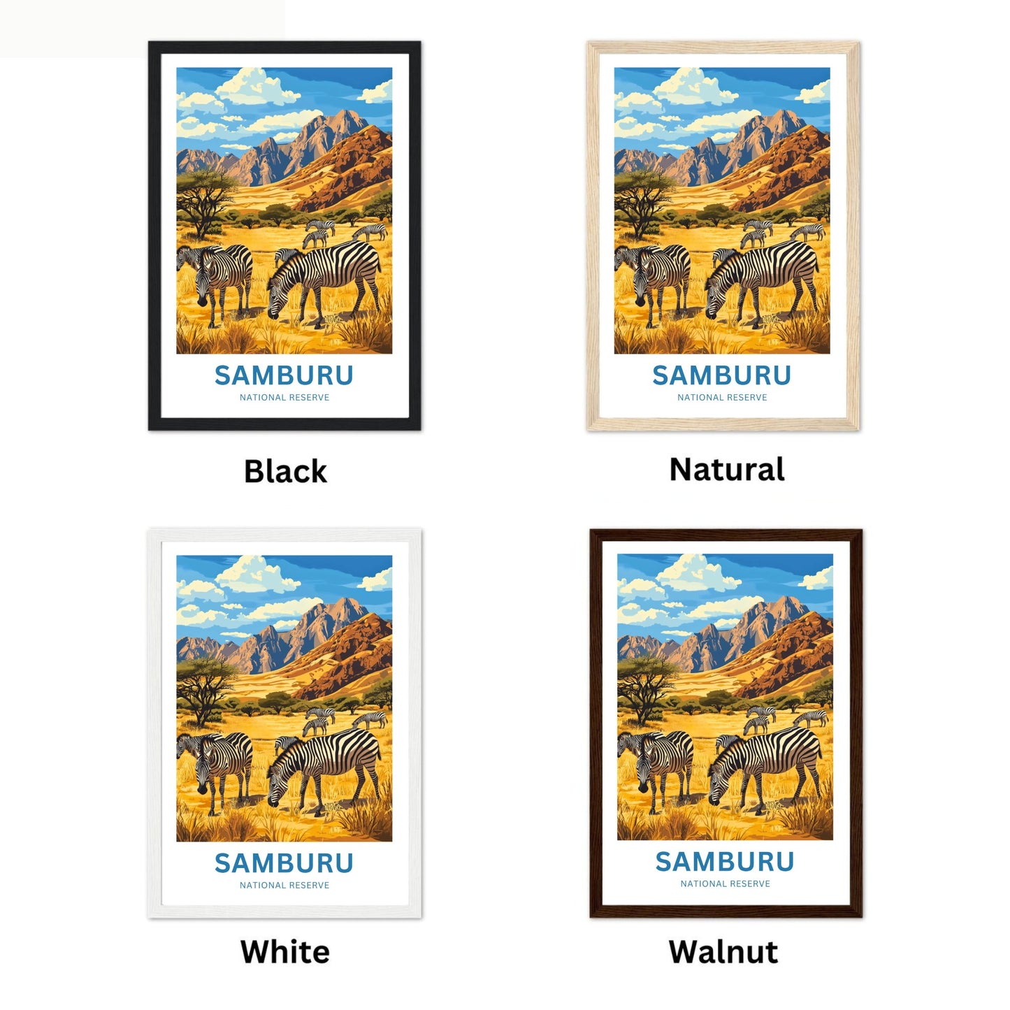 Samburu National Reserve Travel Poster - Wildlife and Adventure