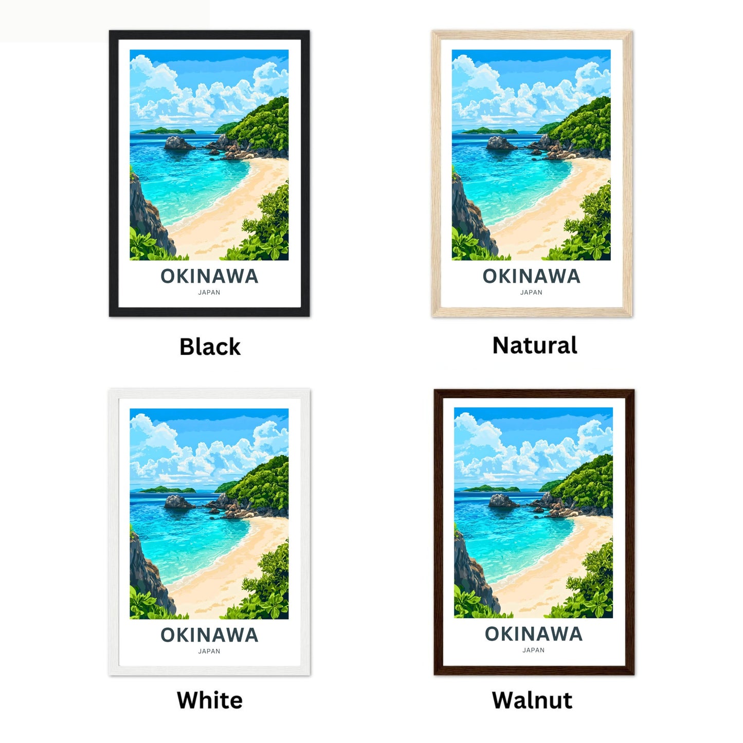 Okinawa Beach Travel Poster  - Serenity by the Sea