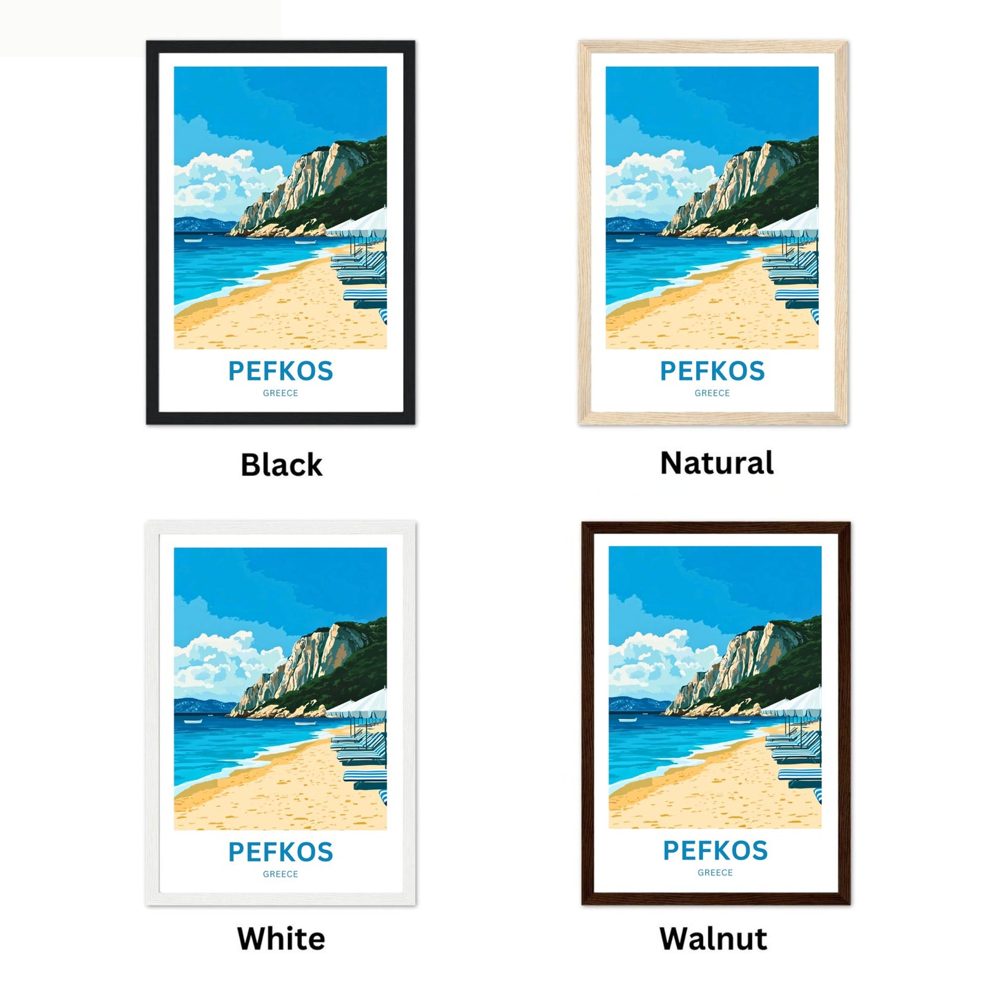Pefkos Travel Poster - Captivating Summer Beach View