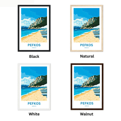 Pefkos Travel Poster - Captivating Summer Beach View