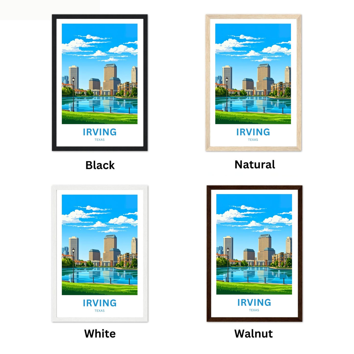 Las Colinas Irving, Texas Travel Poster - Beautiful Day View