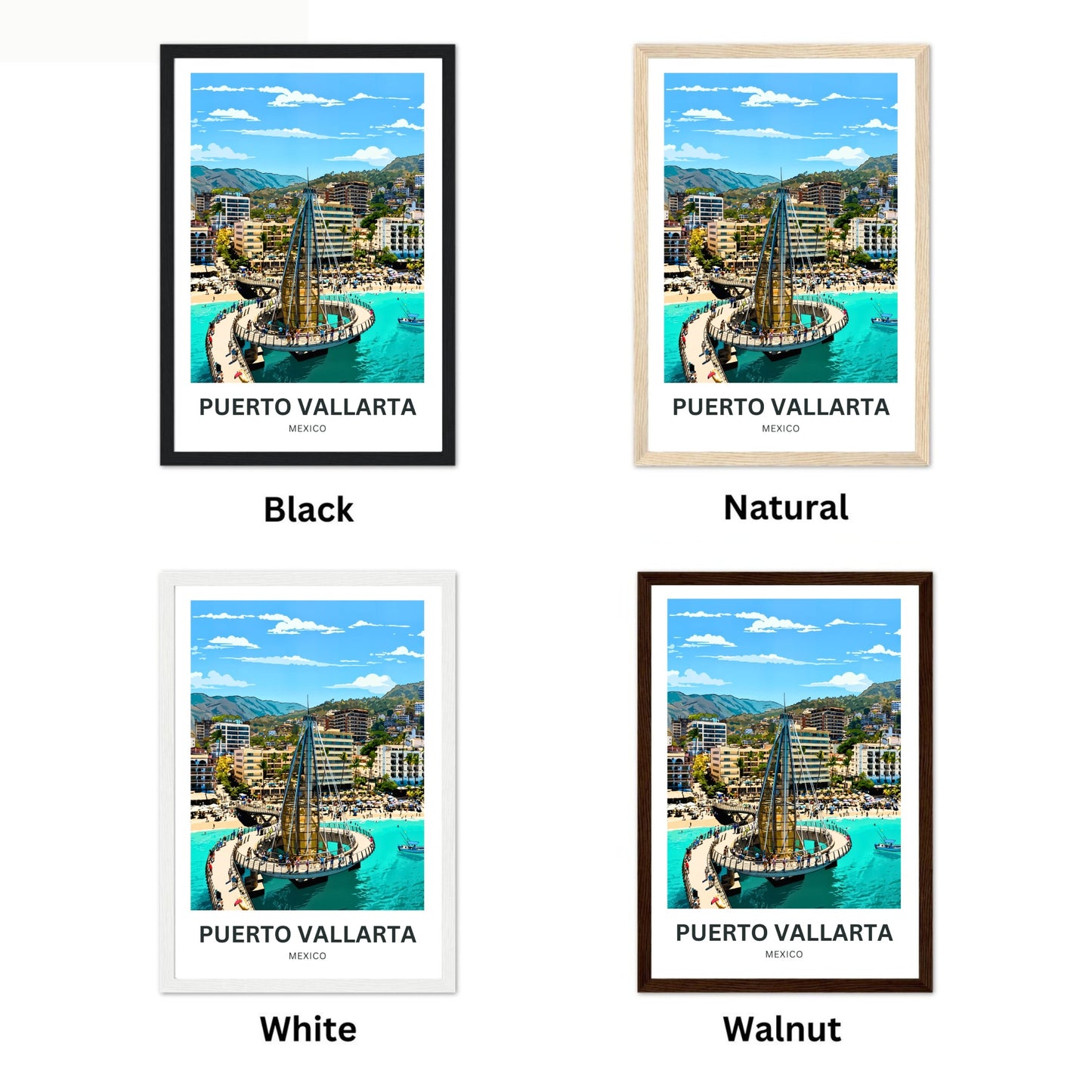 Puerto Vallarta  Travel Poster - Los Muertos Pier