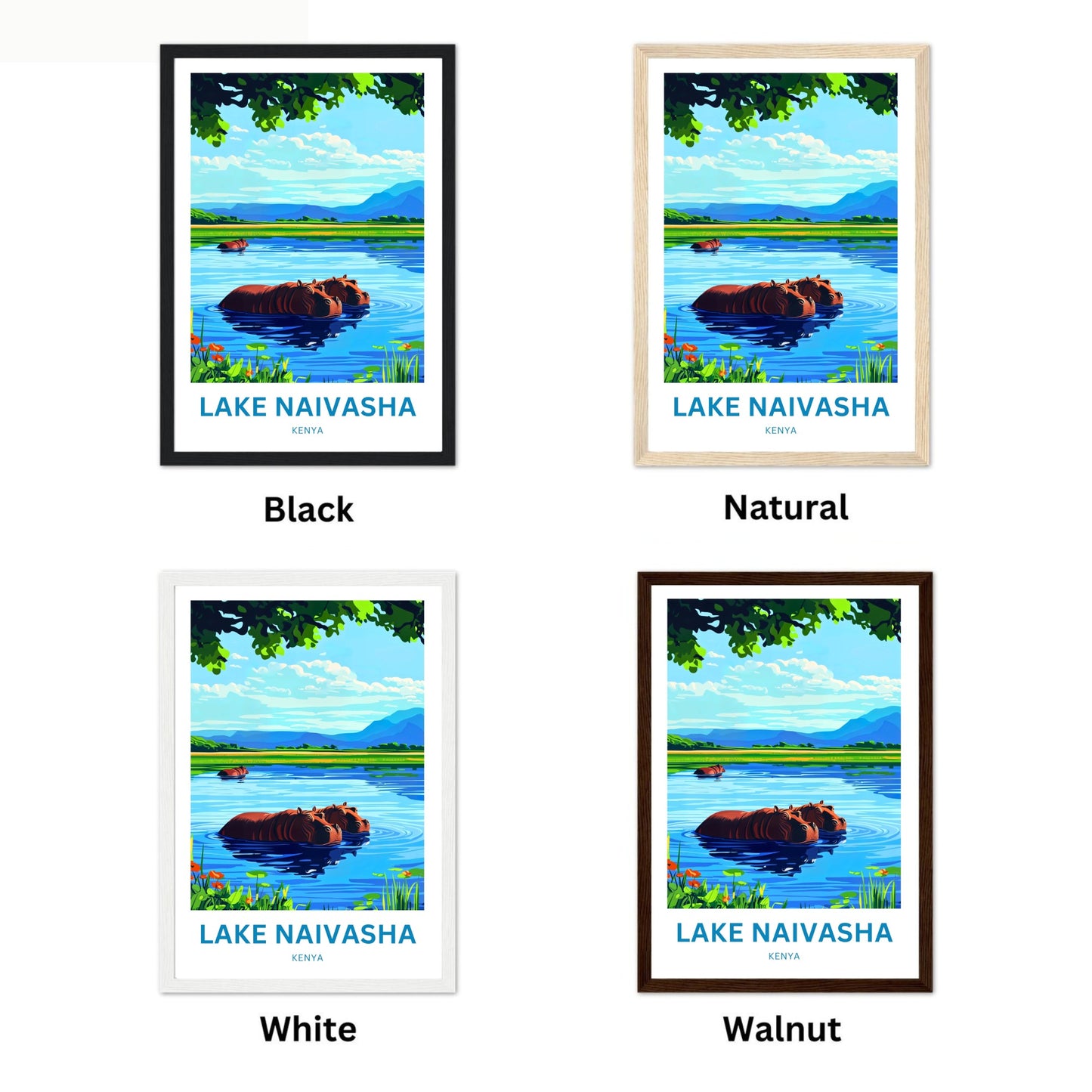 Lake Naivasha Travel Poster - Kenya