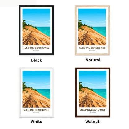Sleeping Bear Dunes Travel Poster - Michigan Attraction