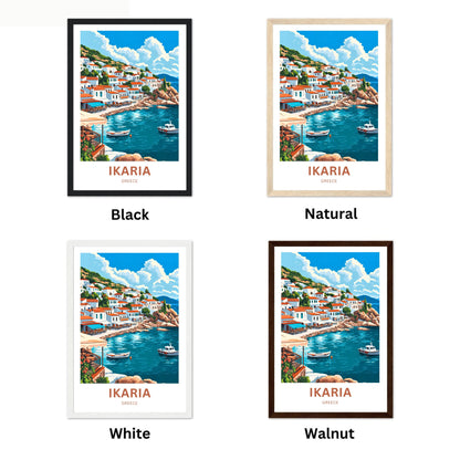Ikaria Beach Travel Poster  - Café by the Sea