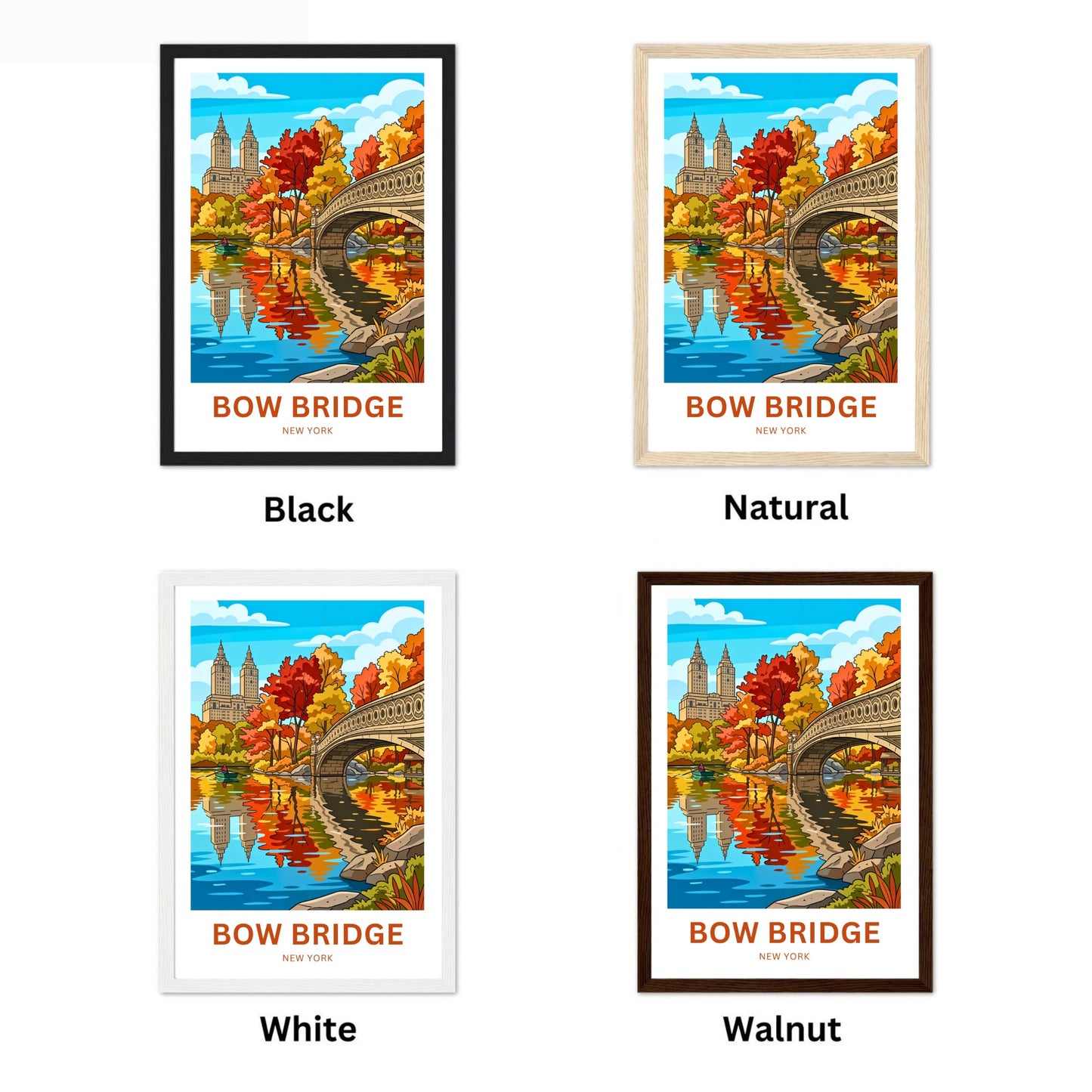 Bow Bridge  Travel Poster - Quiet Beauty in the City