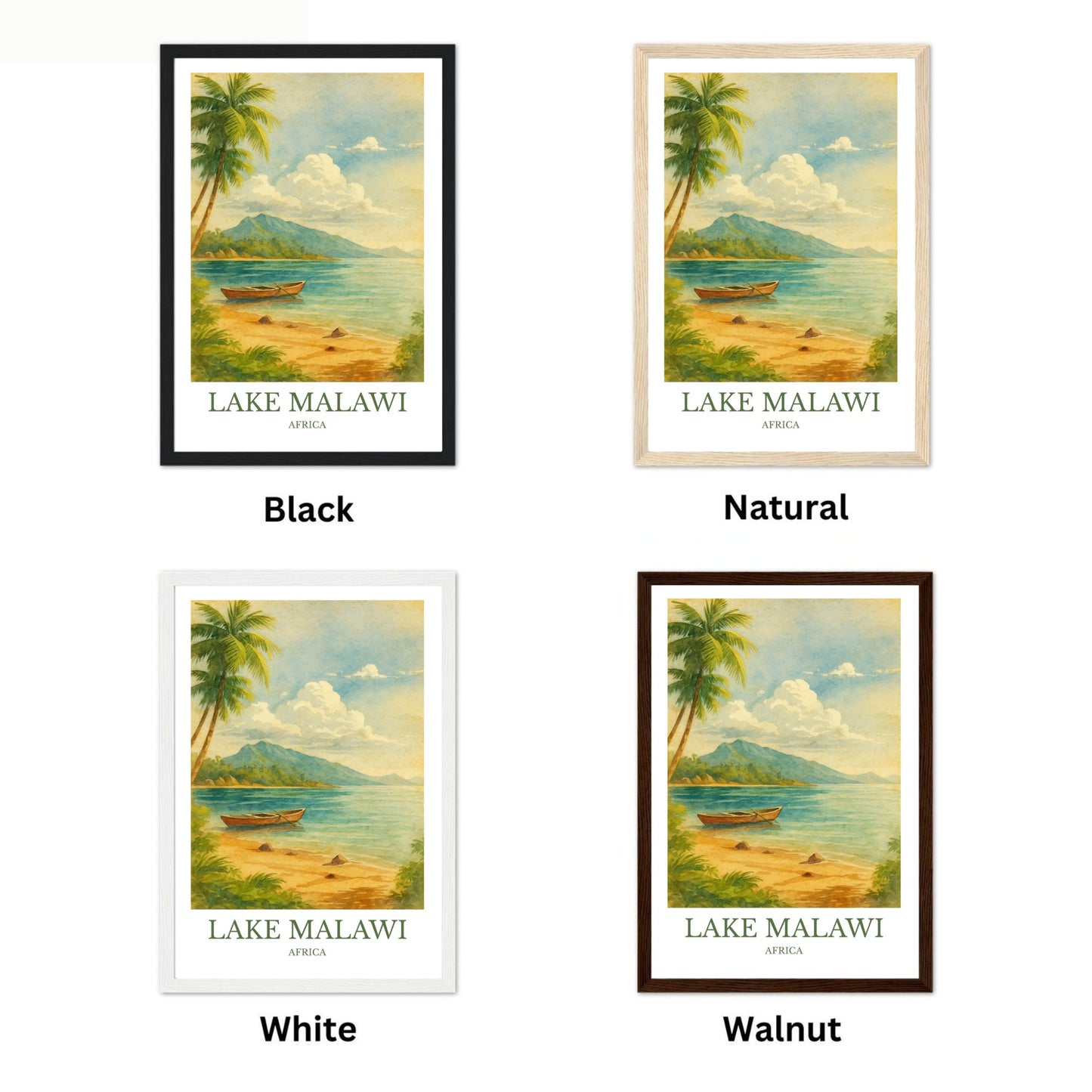 Lake Malawi, Watercolor design poster, Africa Print, Lake Malawi Wall Art