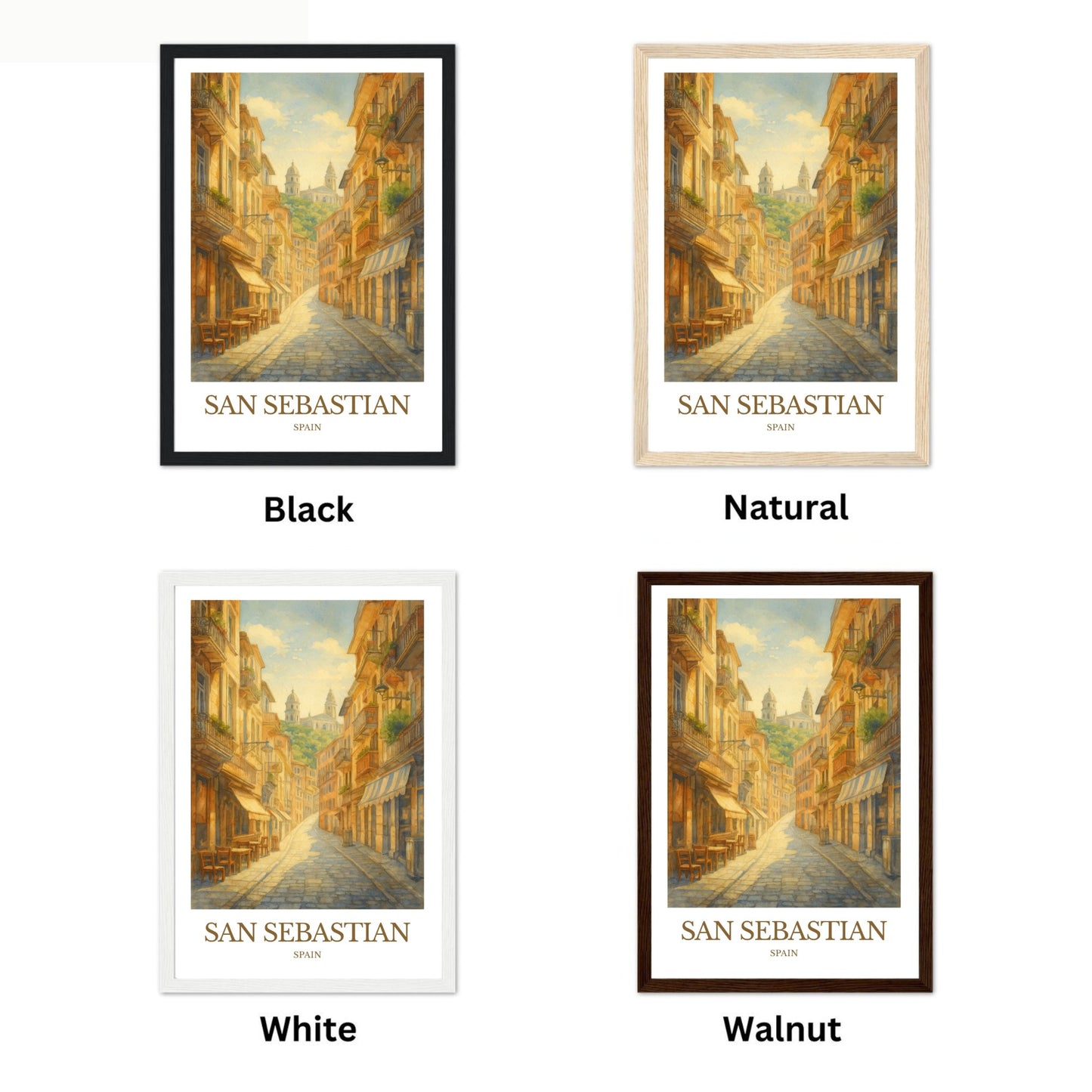 San Sebastián, Watercolor design poster, Spain Print, San Sebastián Wall Art