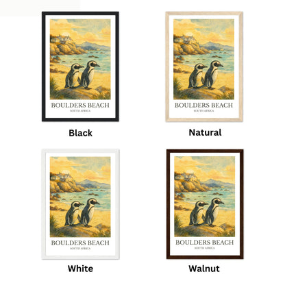 Boulder Beach, Watercolor design poster, South Africa Print, Boulder Beach Wall Art