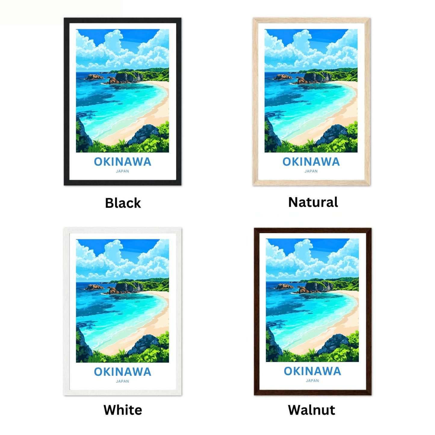 Okinawa Beach Travel Poster  - Where Sea Meets Sky