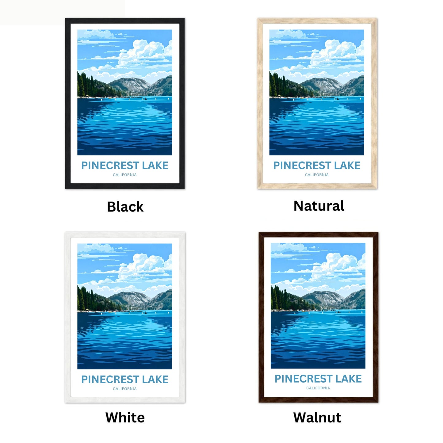 Pinecrest Lake Travel Poster - California Wilderness Calm
