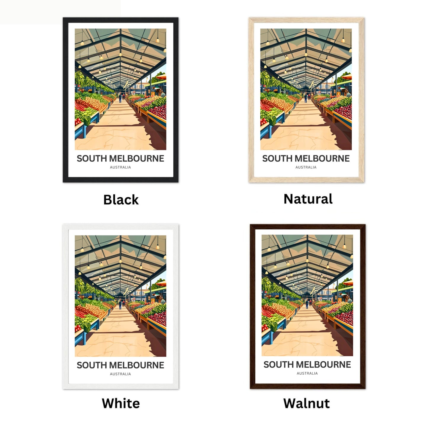 South Melbourne Market Travel Poster  - Market Days in Melbourne