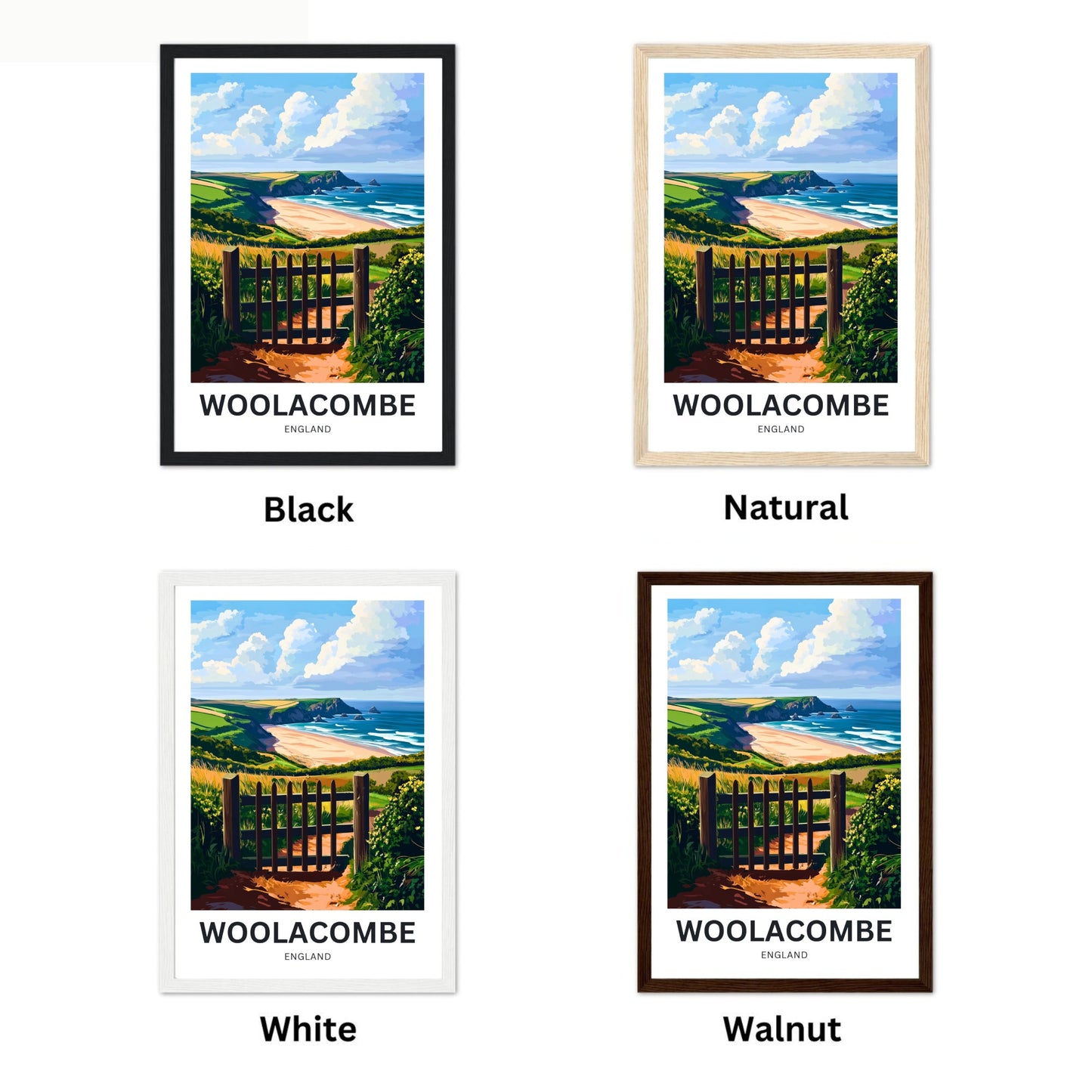 Woolacombe Travel Poster - Sunlit Coastline