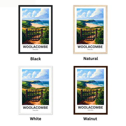 Woolacombe Travel Poster - Sunlit Coastline