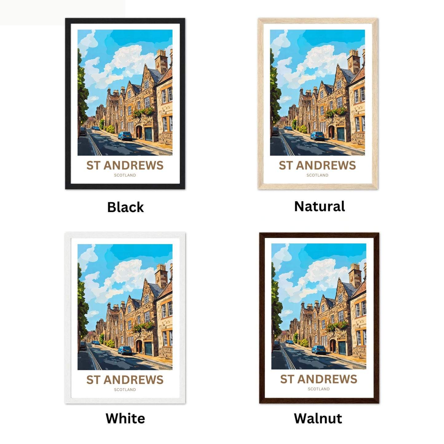 St. Andrews Travel Poster - Captivating Historic Street