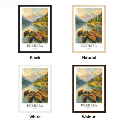 Pokhara, Watercolor design poster, Nepal Print, Pokhara Wall Art