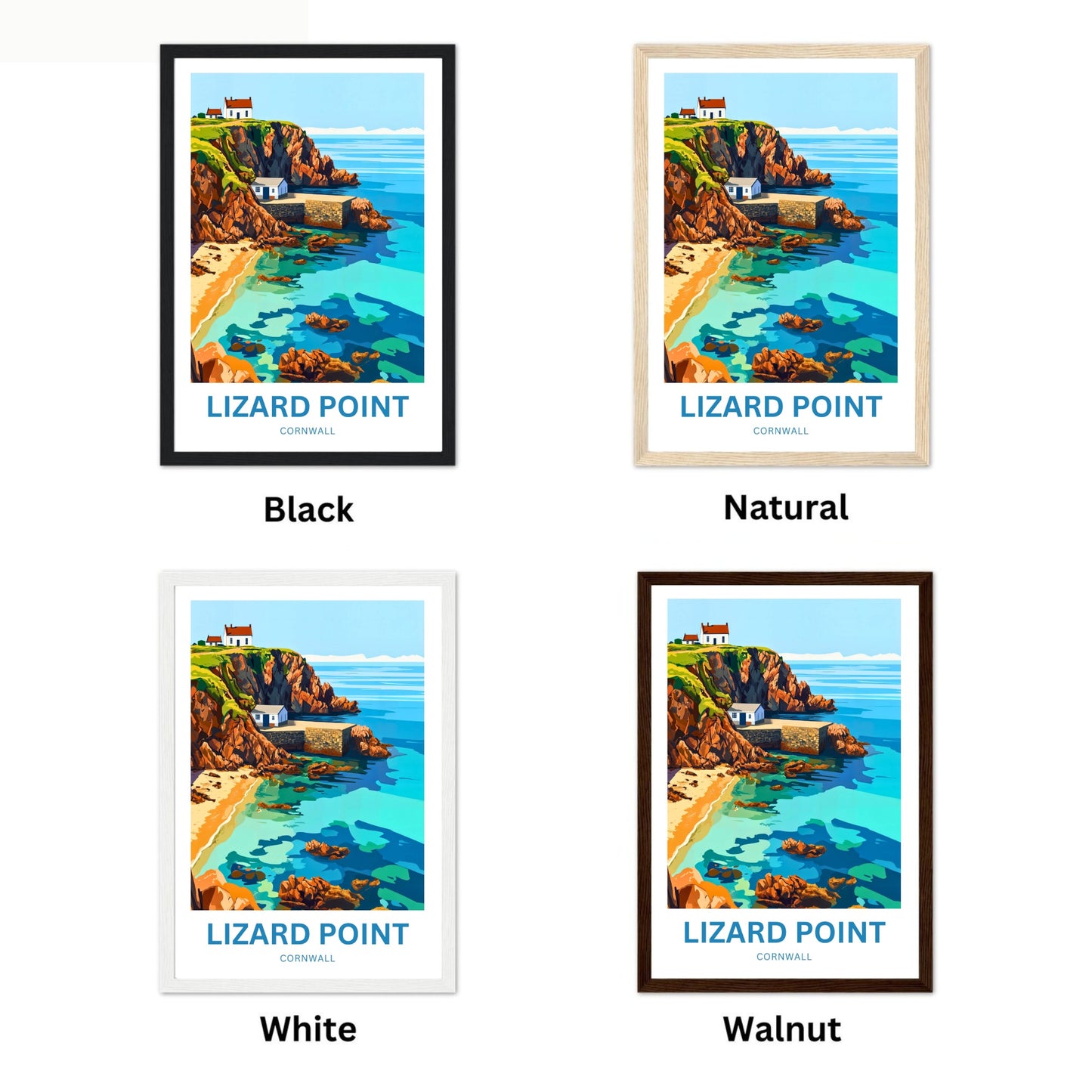Lizard Point Travel Poster - Cornwall Kynance Cove