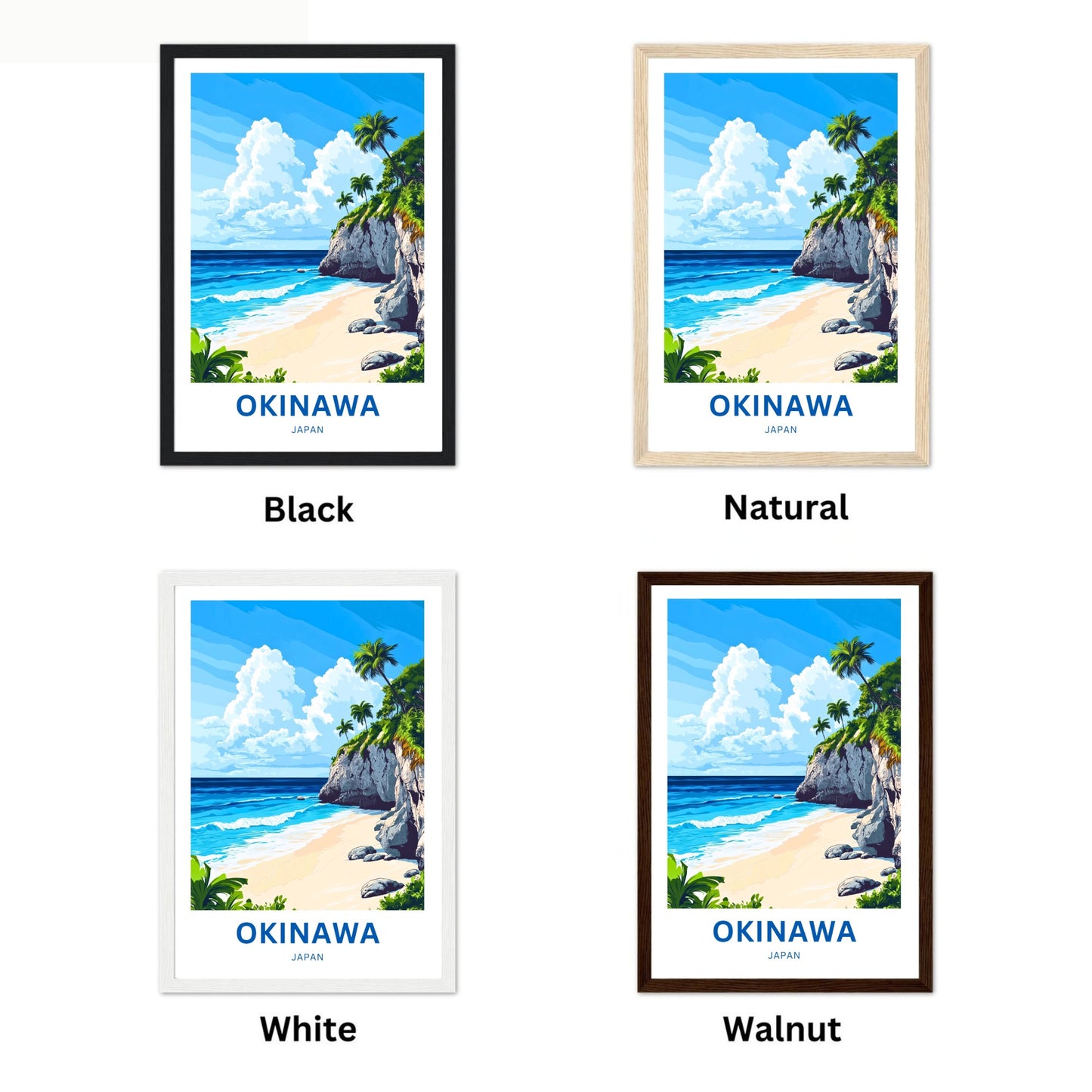 Okinawa Beach Travel Poster  - Japan Tropical Paradise