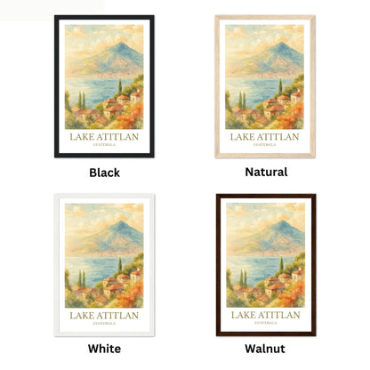 Lake Atitlán, Watercolor design poster, Guatemala Print, Lake Atitlán Wall Art