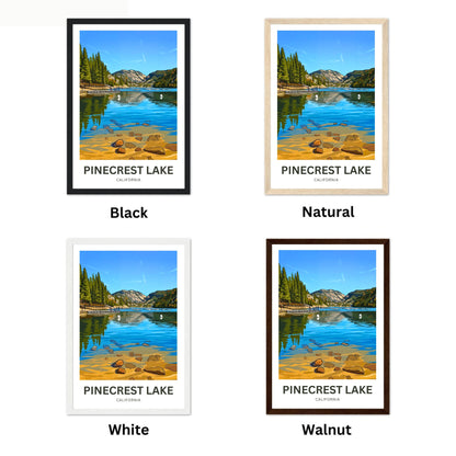 Pinecrest Lake Travel Poster - Mountain Mirror Lake