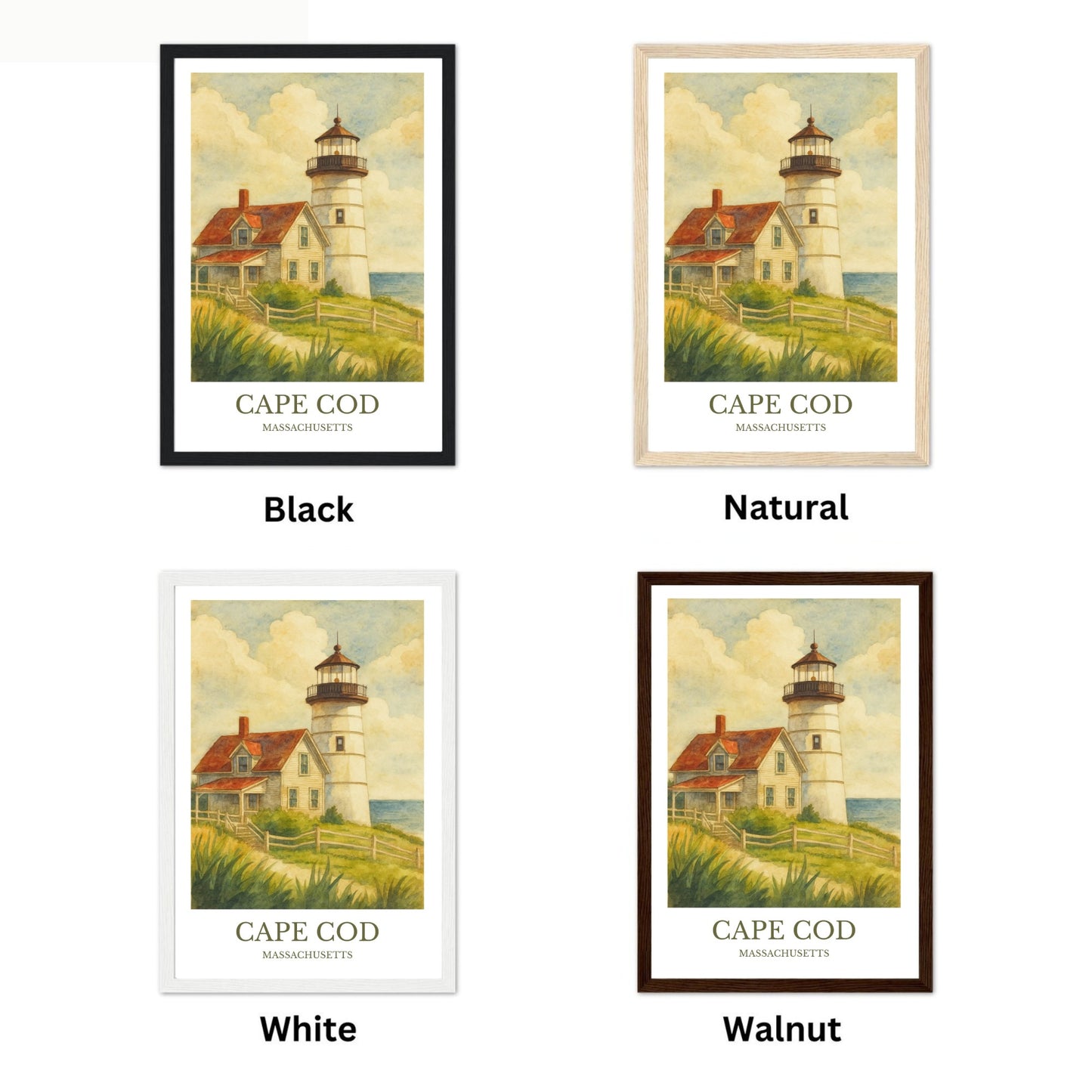 Cape Cod, Watercolor design poster, Massachusetts Print, Cape Cod Wall Art