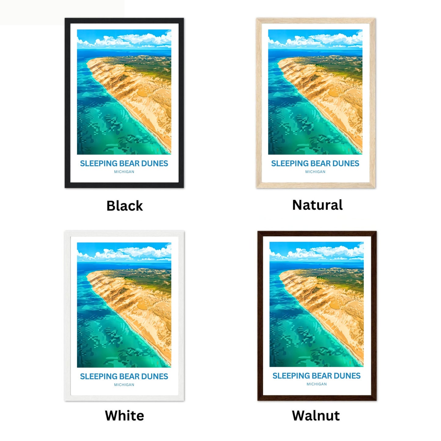 Sleeping Bear Dunes Travel Poster - Famous Massive Sand