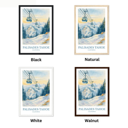 Palisades Tahoe, Watercolor design poster, California Print, Palisades Tahoe Wall Art