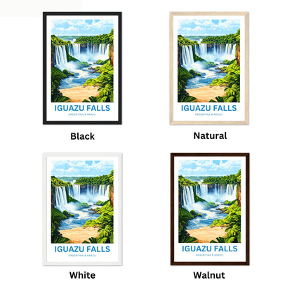 Iguazu Falls Travel Poster - Stunning Rainforest and Waterfalls Argentina