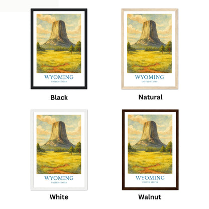 Wyoming, Watercolor design poster, United States Print, Wyoming Wall Art