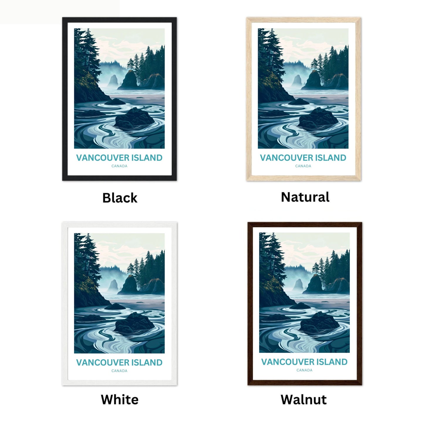 Vancouver Island Travel Poster - Land of Mist and Pines