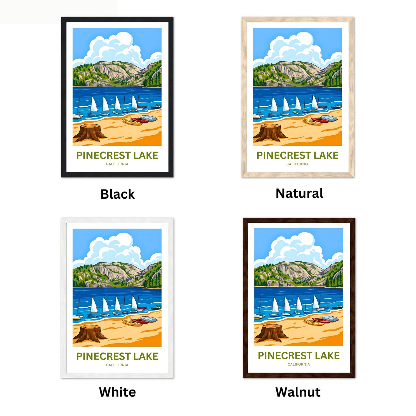 Pinecrest Lake Travel Poster - Lakeside Peace