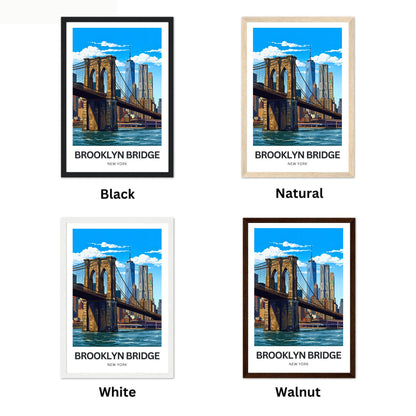 Brooklyn Bridge Travel Poster -  East River Crossing