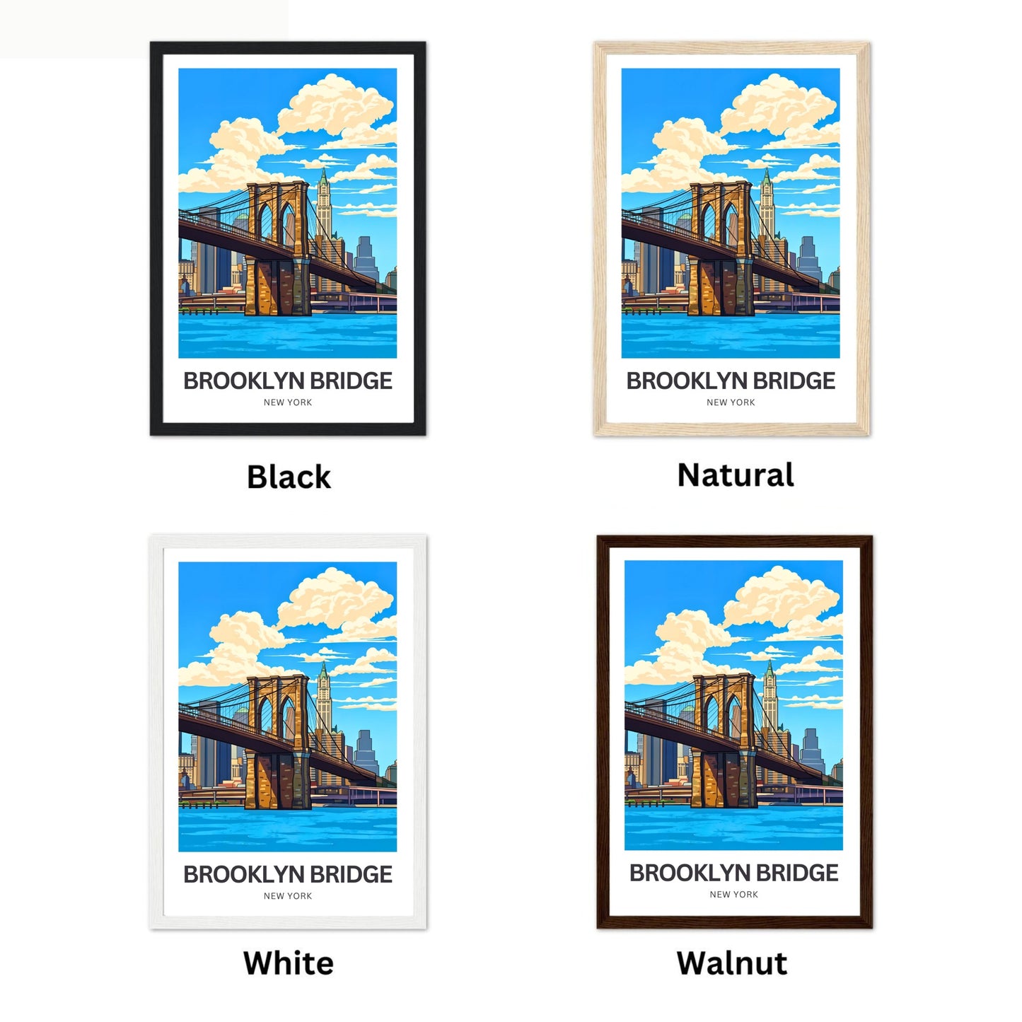 Brooklyn Bridge Travel Poster -  New York