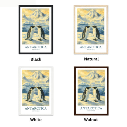 Antarctica, Watercolor design poster, South Pole Print, Antarctica Wall Art