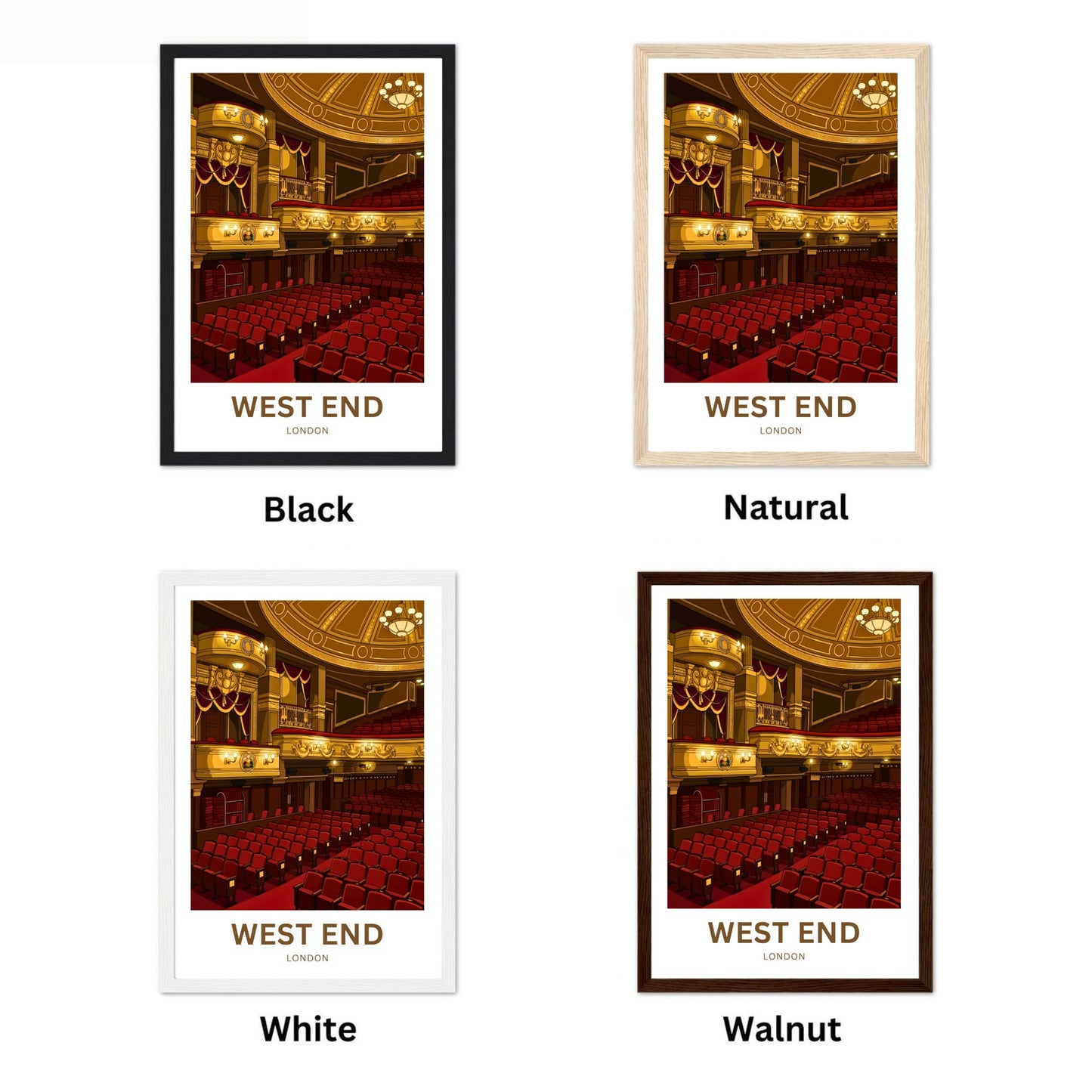 West End Travel Poster - London Theatre View