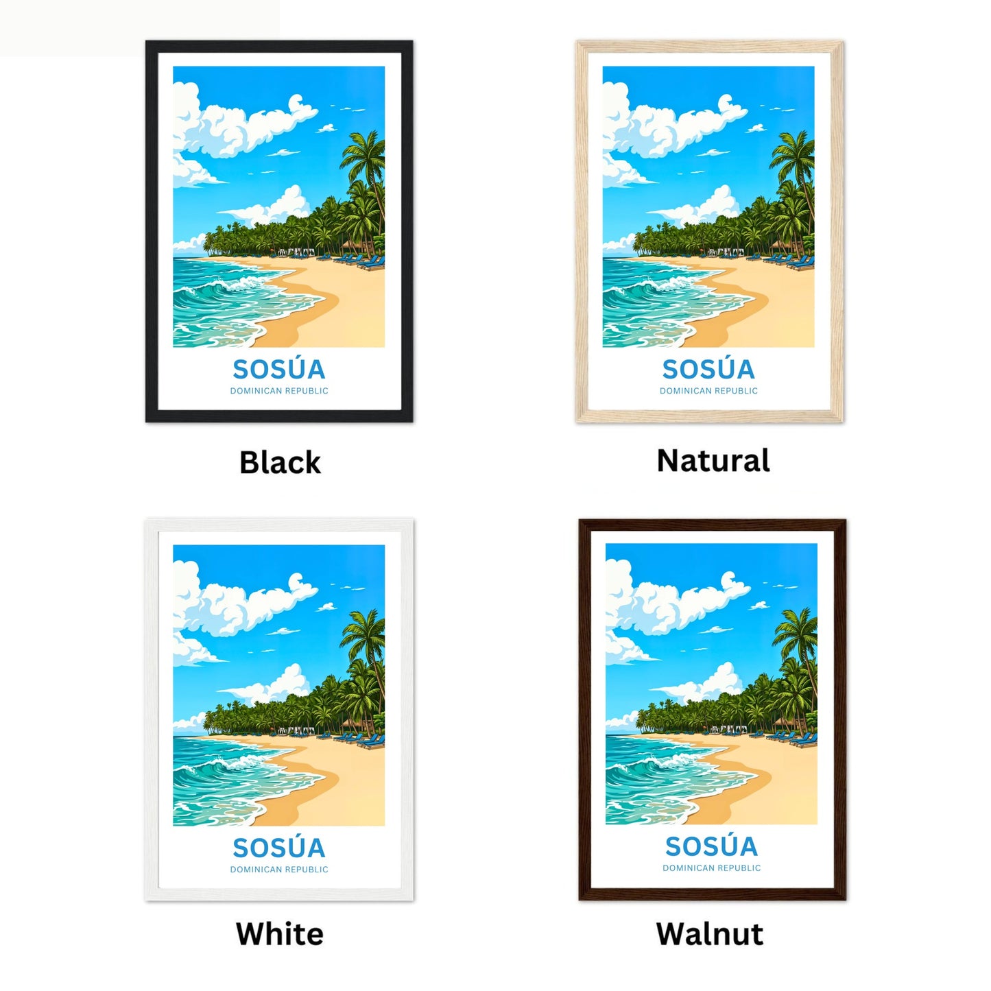 Sosúa Travel Poster - Golden beach
