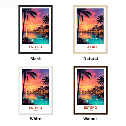 Estero Travel Poster - Sunset & Reflections