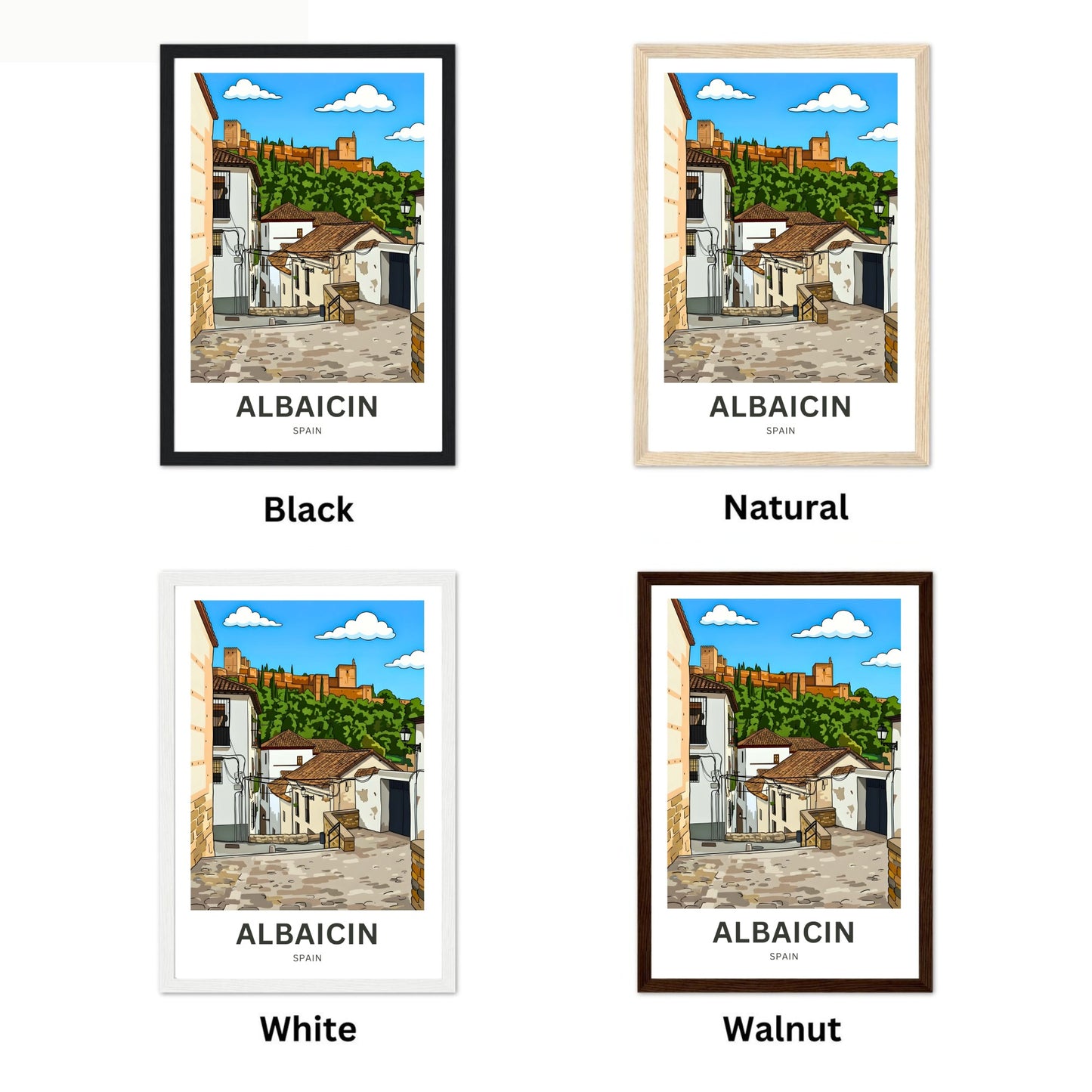 Albaicín Travel Poster - The sight of Alhambra