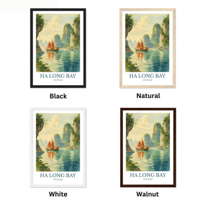 Hạ Long Bay, Watercolor design poster, Vietnam Print, Hạ Long Bay Wall Art
