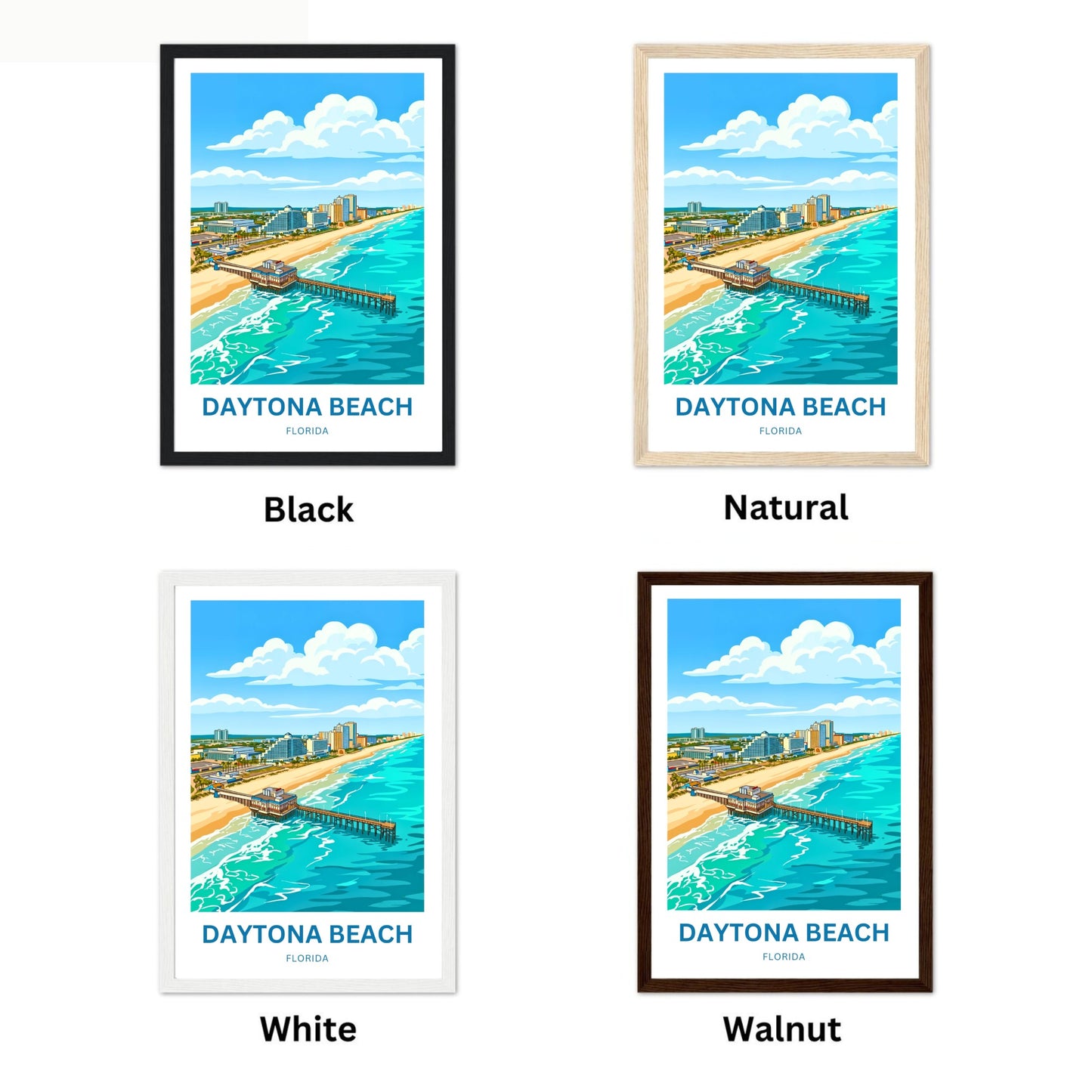 Daytona Beach, Florida Travel Poster - Boardwalk View