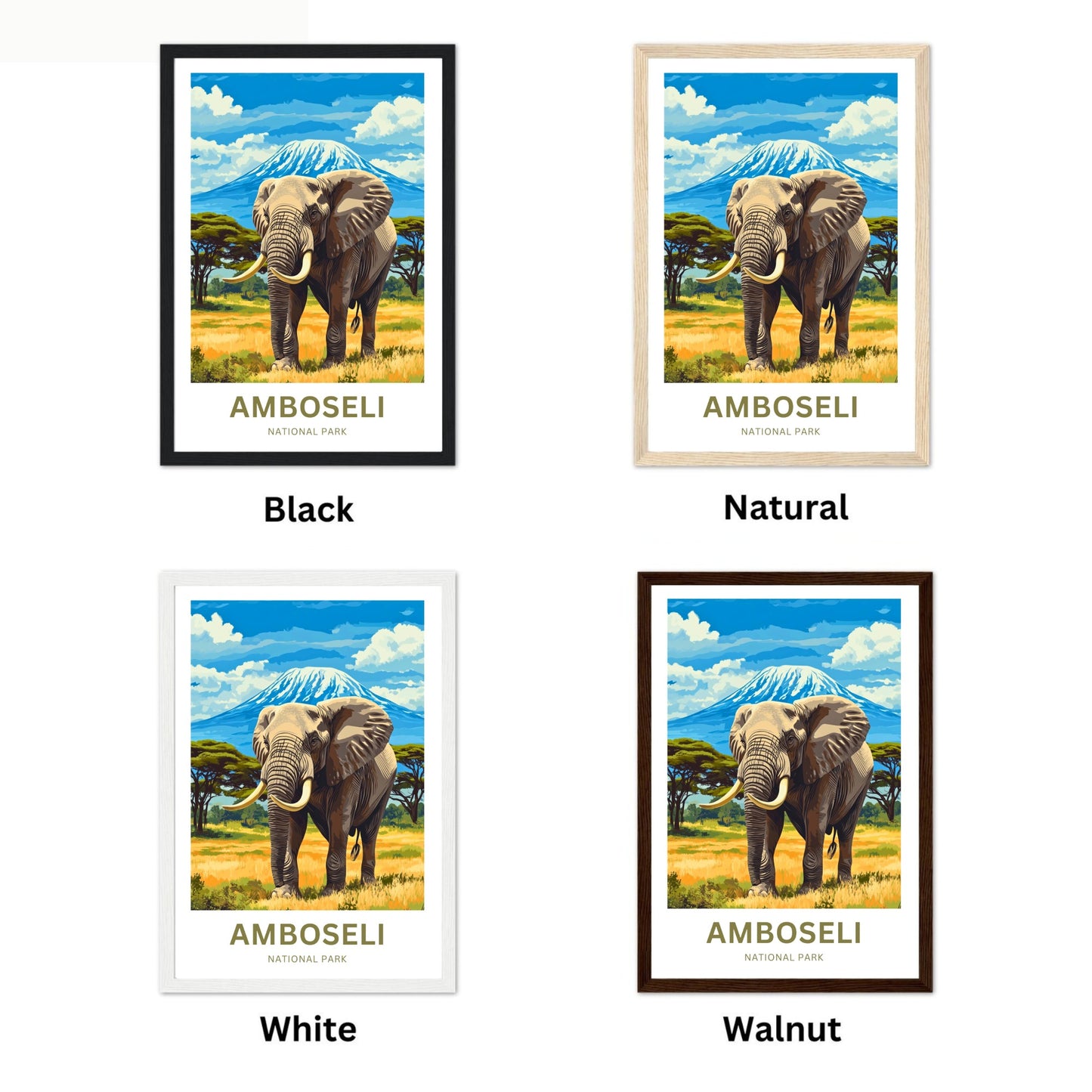 Amboseli National Park Travel Poster  - Craig, Icon of the African Summit