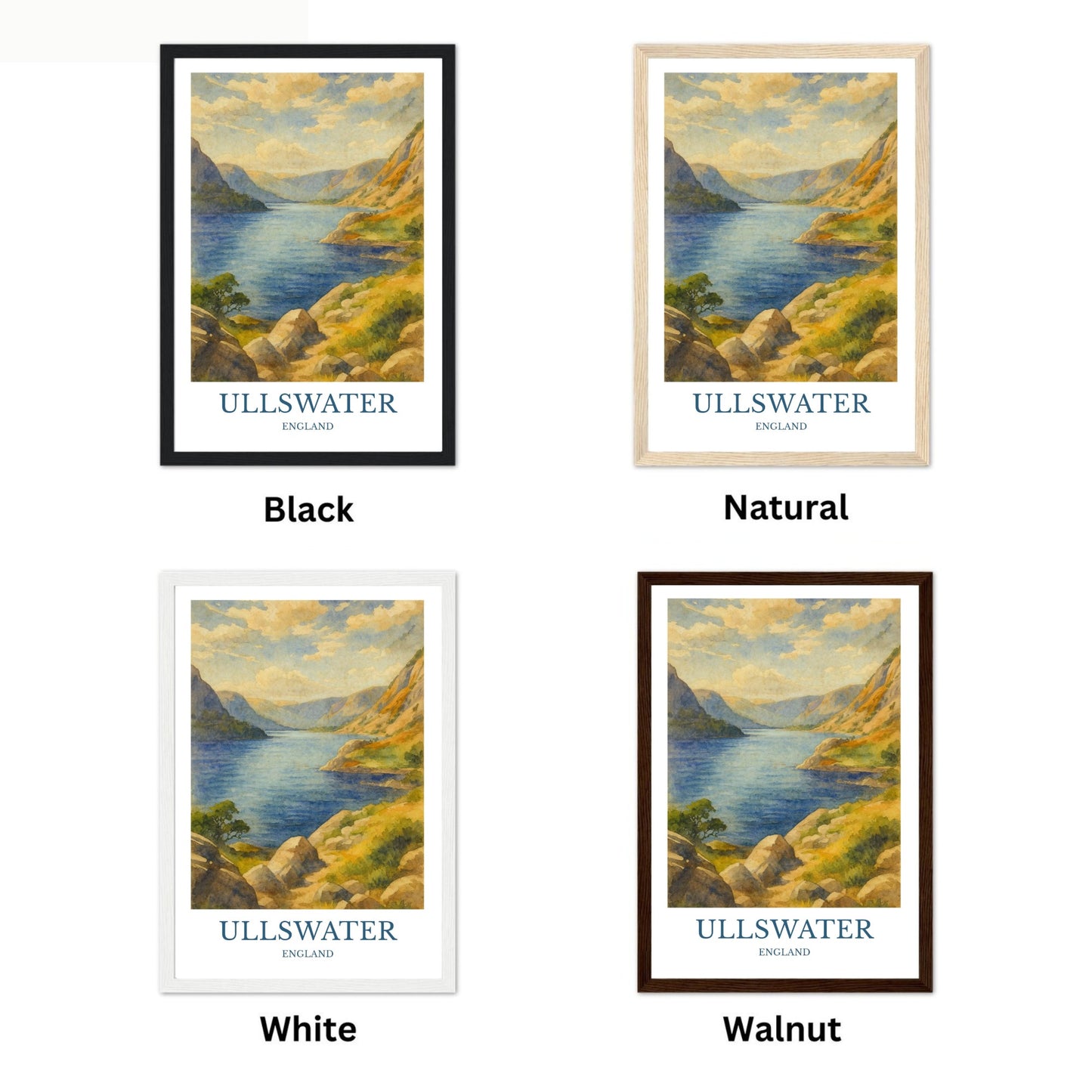 Ullswater, Watercolor design poster, Lake District Print, Ullswater Wall Art
