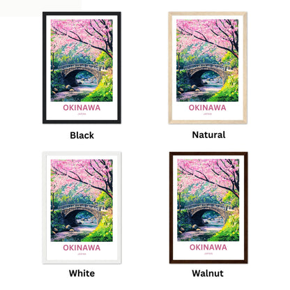 Okinawa Travel Poster  - Captivating Bridge of Springtime