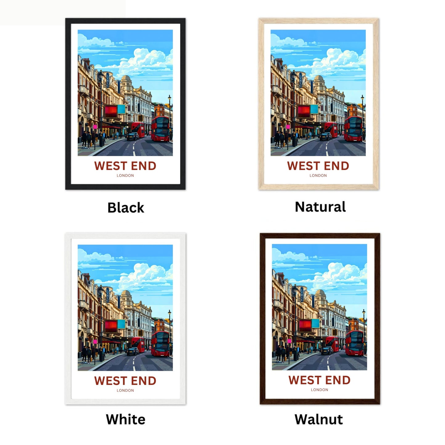 West End Travel Poster - London Theatre Street